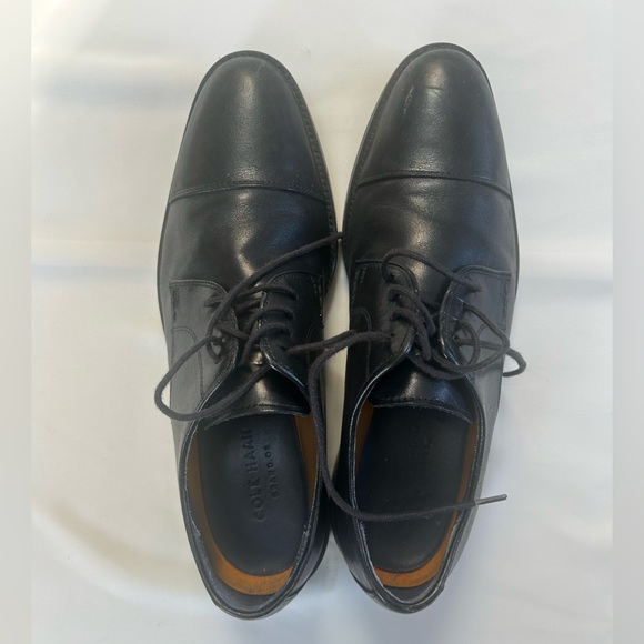Cole Haan Men's Black Leather Oxfords - Picture 1 of 9